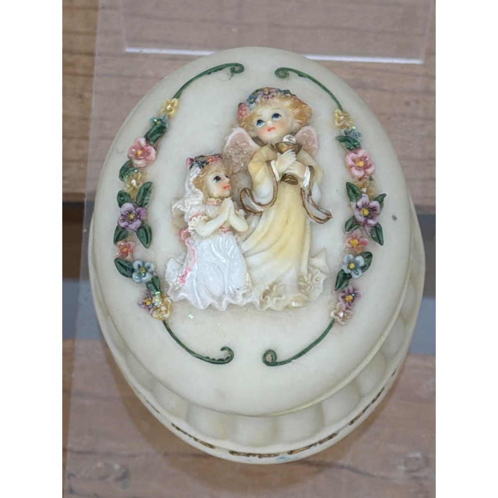 Vintage 1999 Beman Design Concepts Angel Girl First Communion Trinket Box‎ 4"